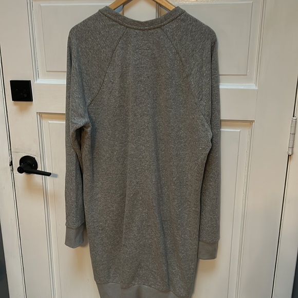 Prana Cozy Up Terry Dress XL Gray Hemp UV Lace Up Neck Sweatshirt pockets - Picture 6 of 6